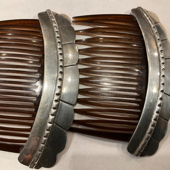 Two Vintage Sterling silver Hair combs - Picture 4 of 4